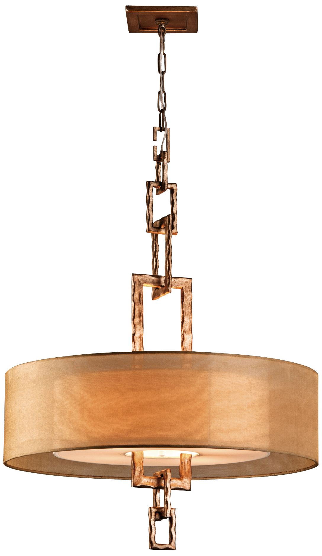 Link Bronze Leaf 26" Wide Hand-Forged Iron Chandelier