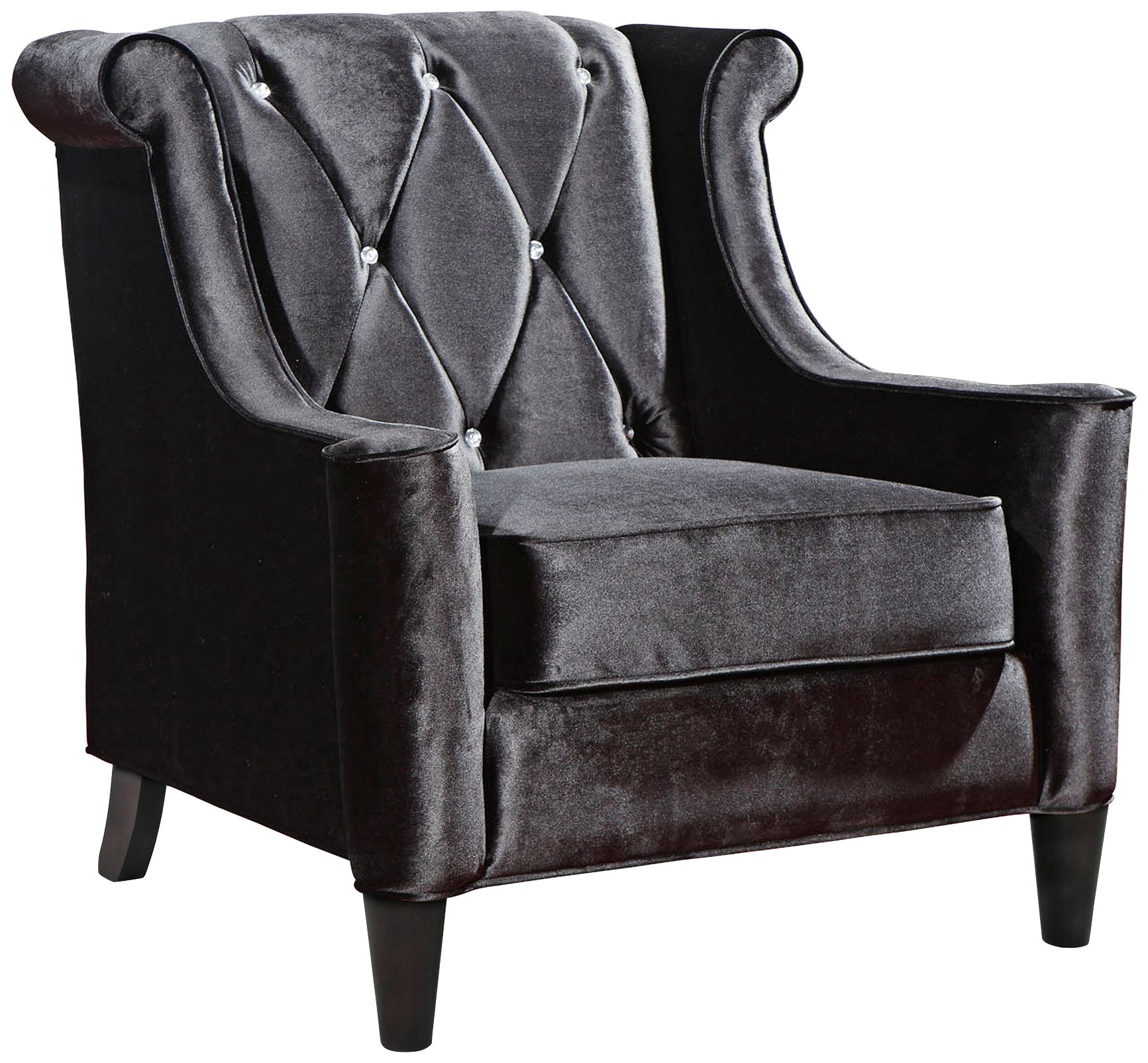 Barrister Crystal Black Velvet Club Chair