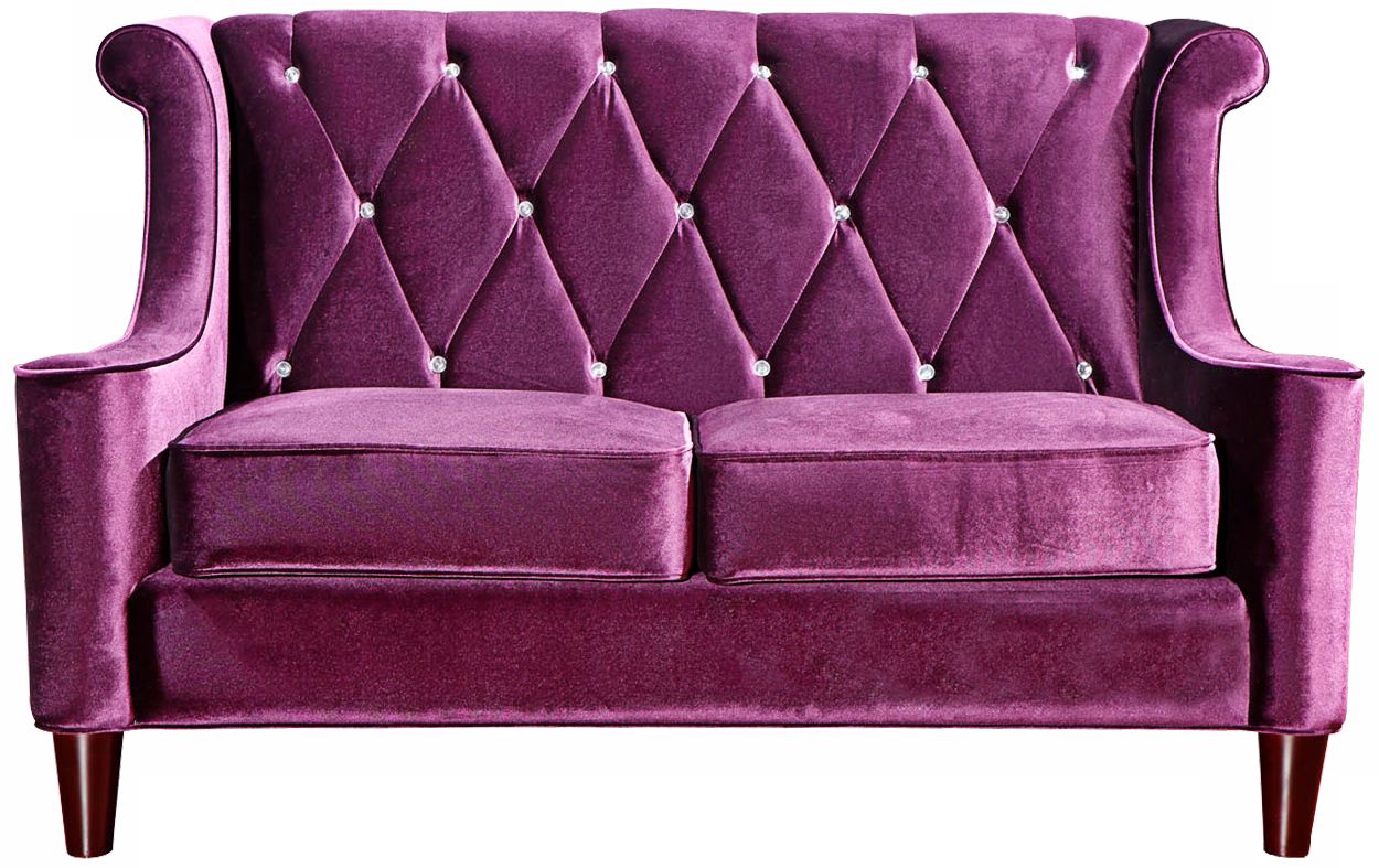 Barrister Crystal Purple Velvet Loveseat