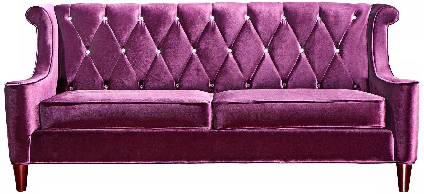 Barrister Crystal Purple Velvet Sofa