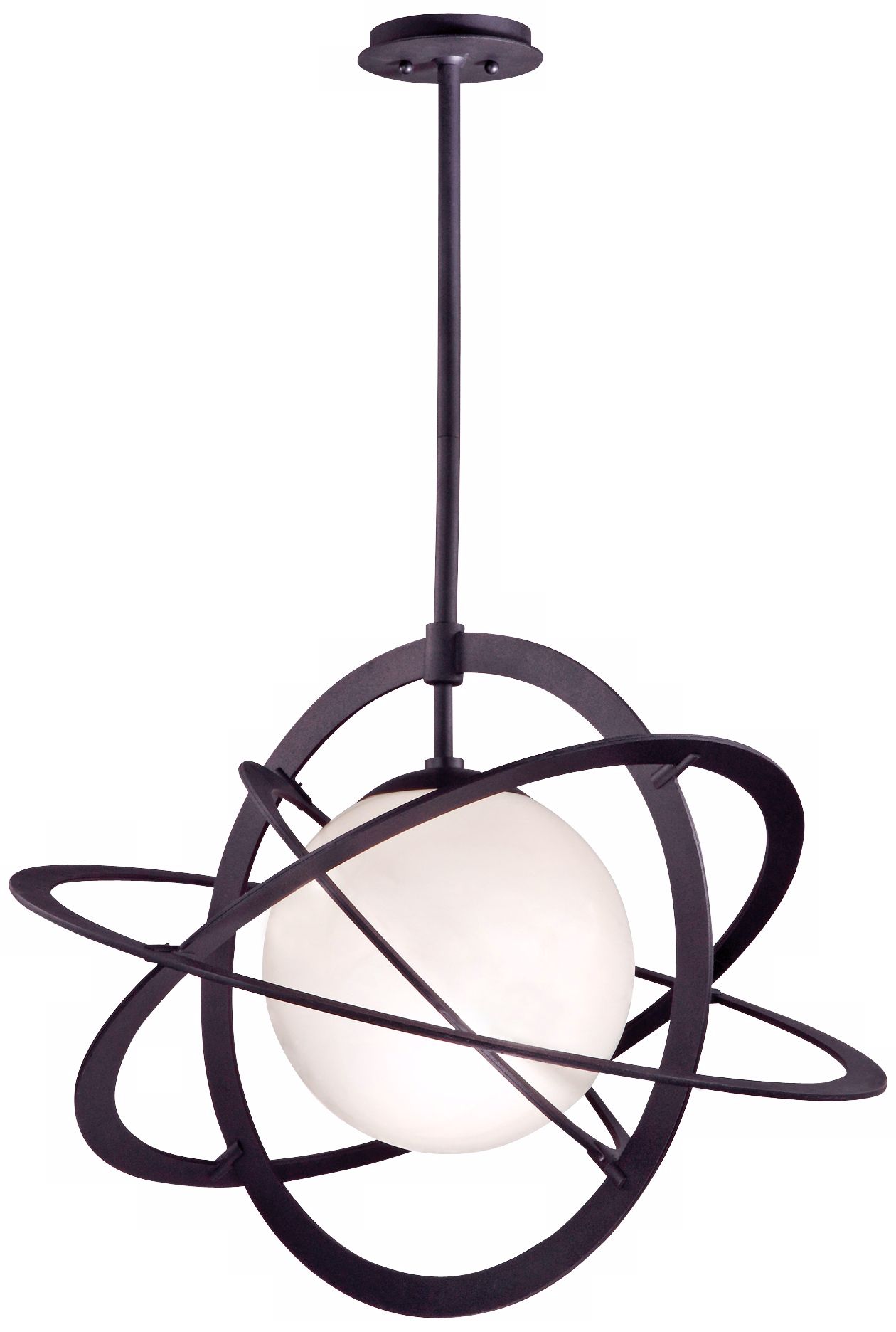 Cosmos Bronze Pendant with Opal Glass