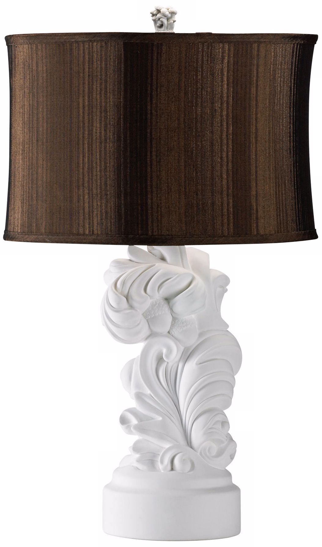 Daphne White Scroll Table Lamp