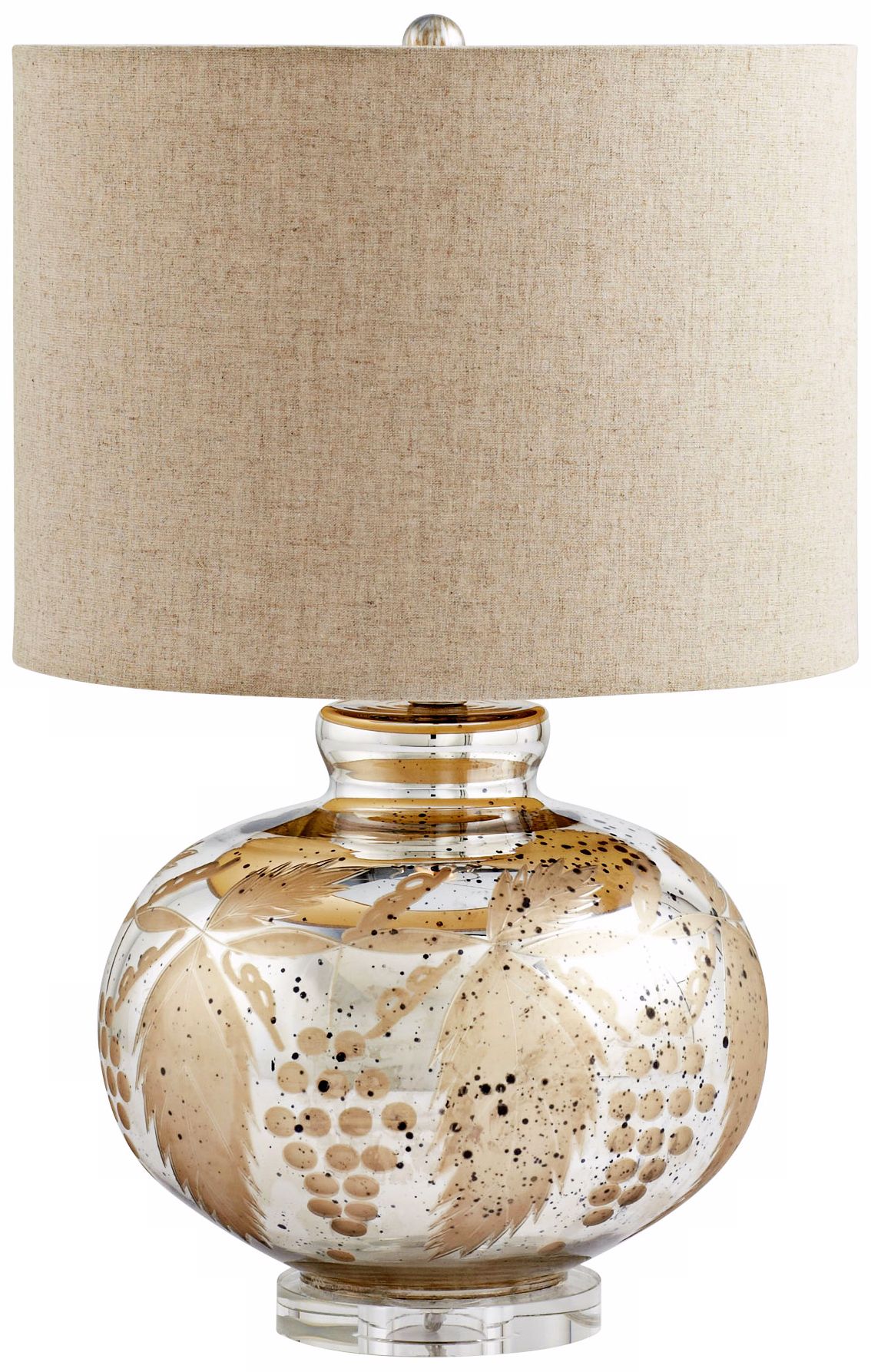 Sandalwood Antique Gold Glass Table Lamp