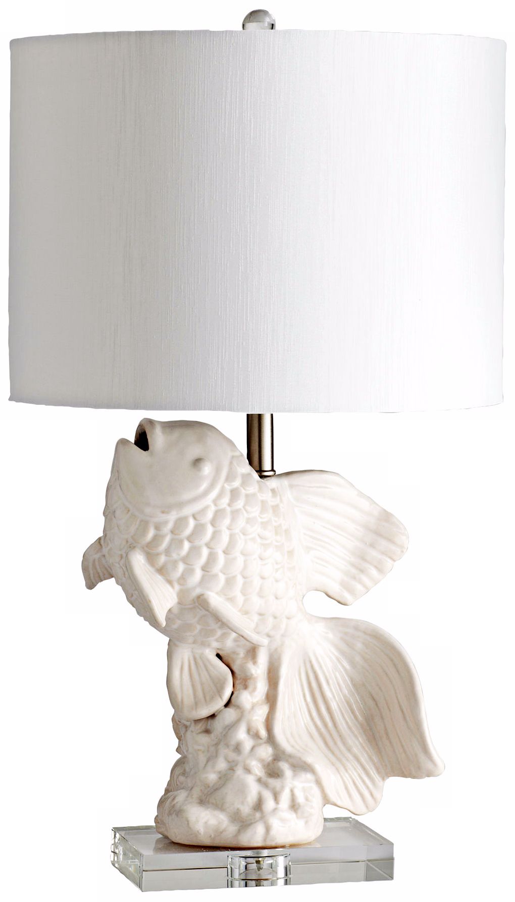 Seaside Jumping Fish White and Cream Table Lamp