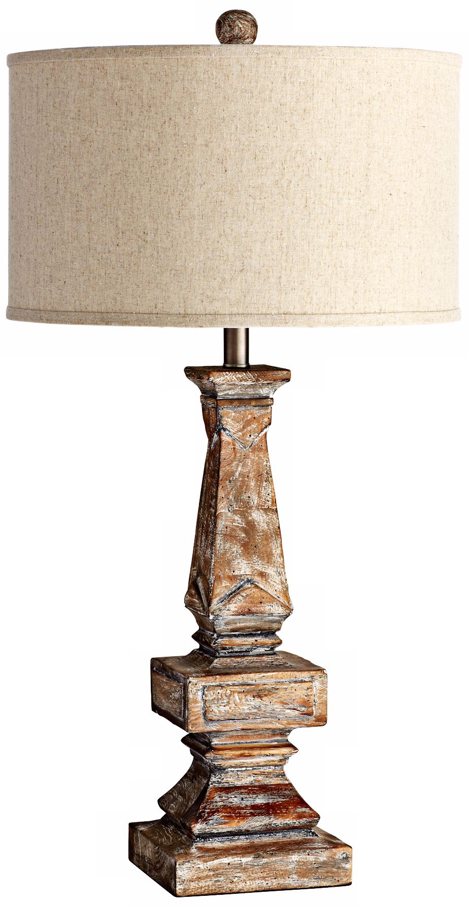 Tashi Aged White Wood Table Lamp