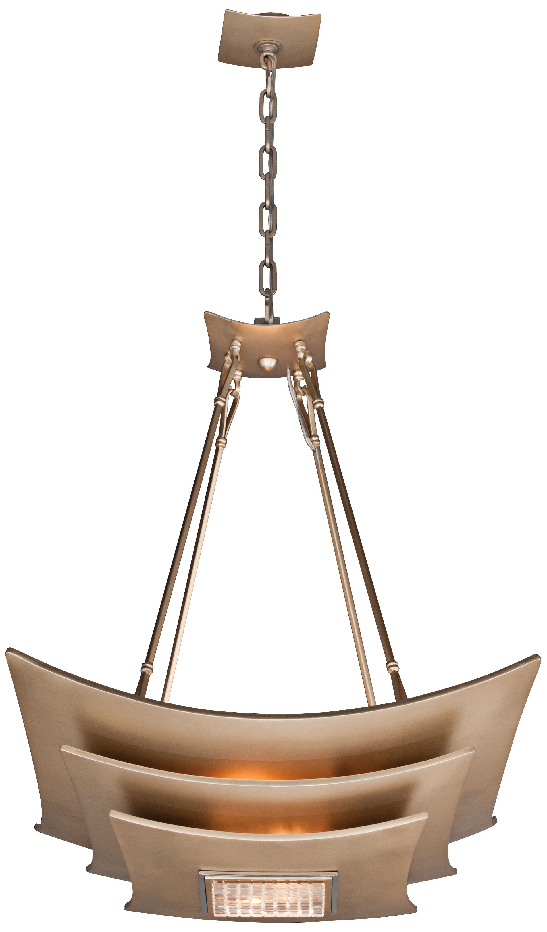 Corbett Muse 23" Wide Silver Leaf with Crystal Pendant Light