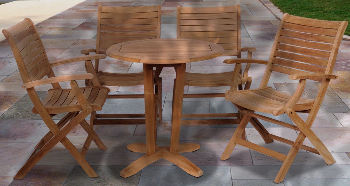 Amazonia 5-Piece Teak Aruba Outdoor Dining Set