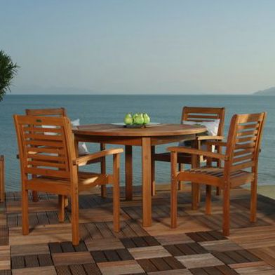Amazonia 5-Piece Milano Round Outdoor Dining Set
