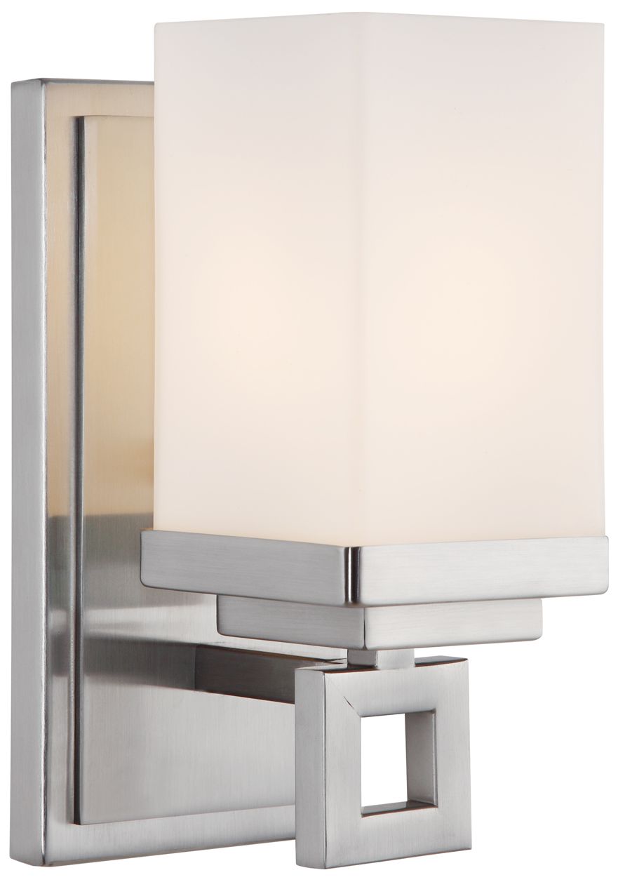 Nelio 4 1/4" Wide Pewter Opal Glass Wall Sconce