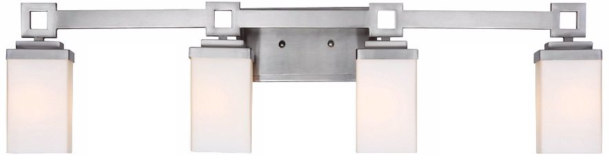Nelio 33 1/2" Wide 4-Light Pewter Opal Glass Bath Light
