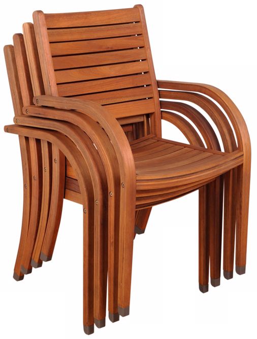 Set of 4 Amazonia Arizona Stacking Armchairs