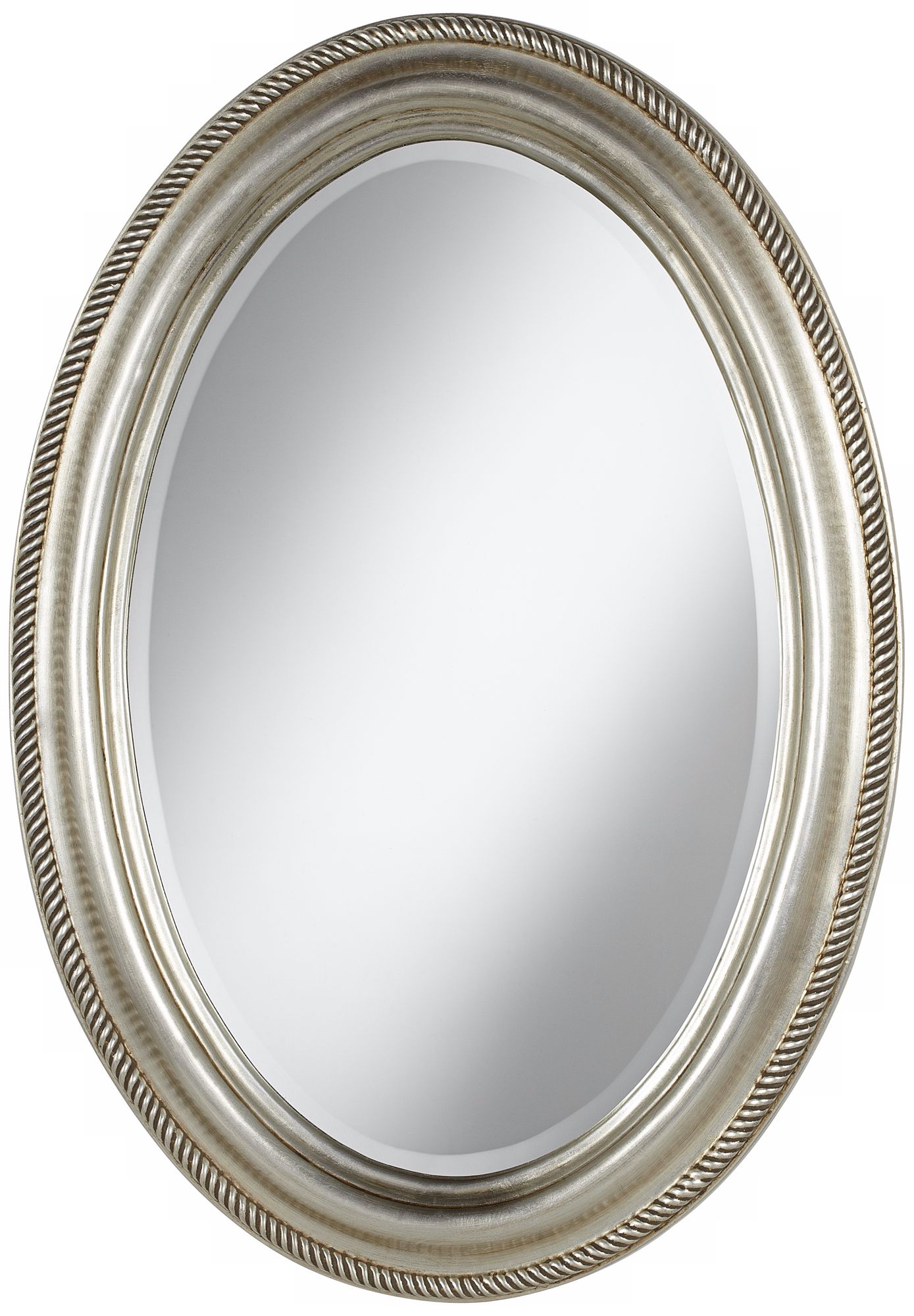 Lolita Silver Corded 29 1/2" Round Oval Wall Mirror