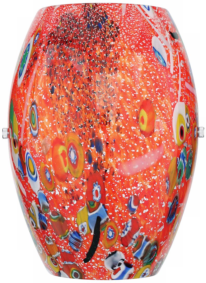 LBL Monty Nickel Red Glass 9 1/2" High Wall Sconce