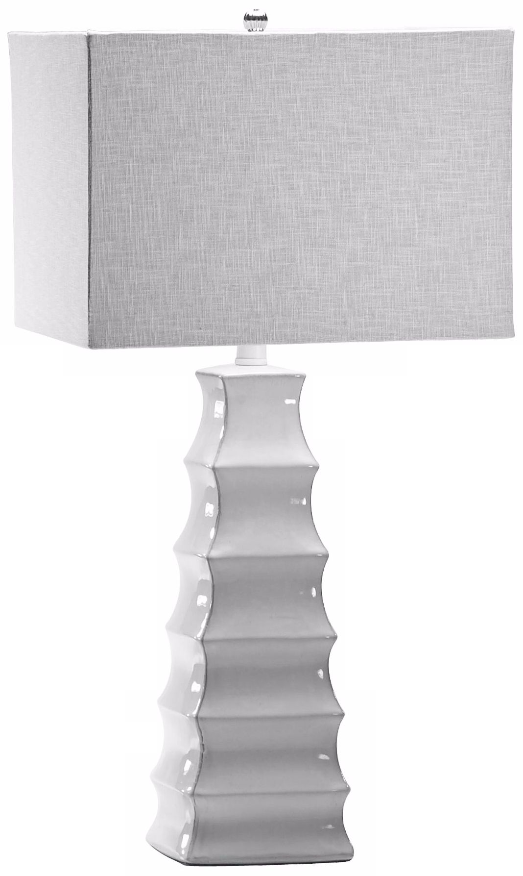 Emily Pyramid White Table Lamp