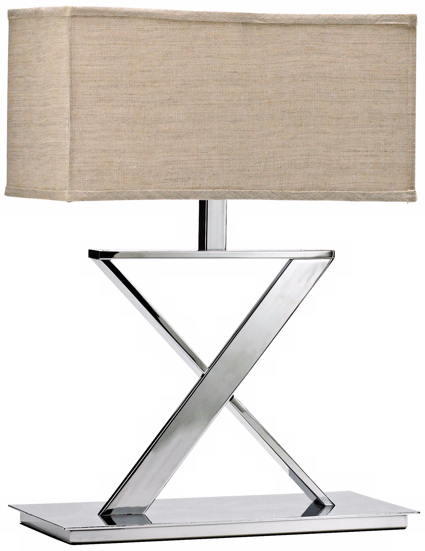 Xacto X-Shape Plated Chrome Table Lamp