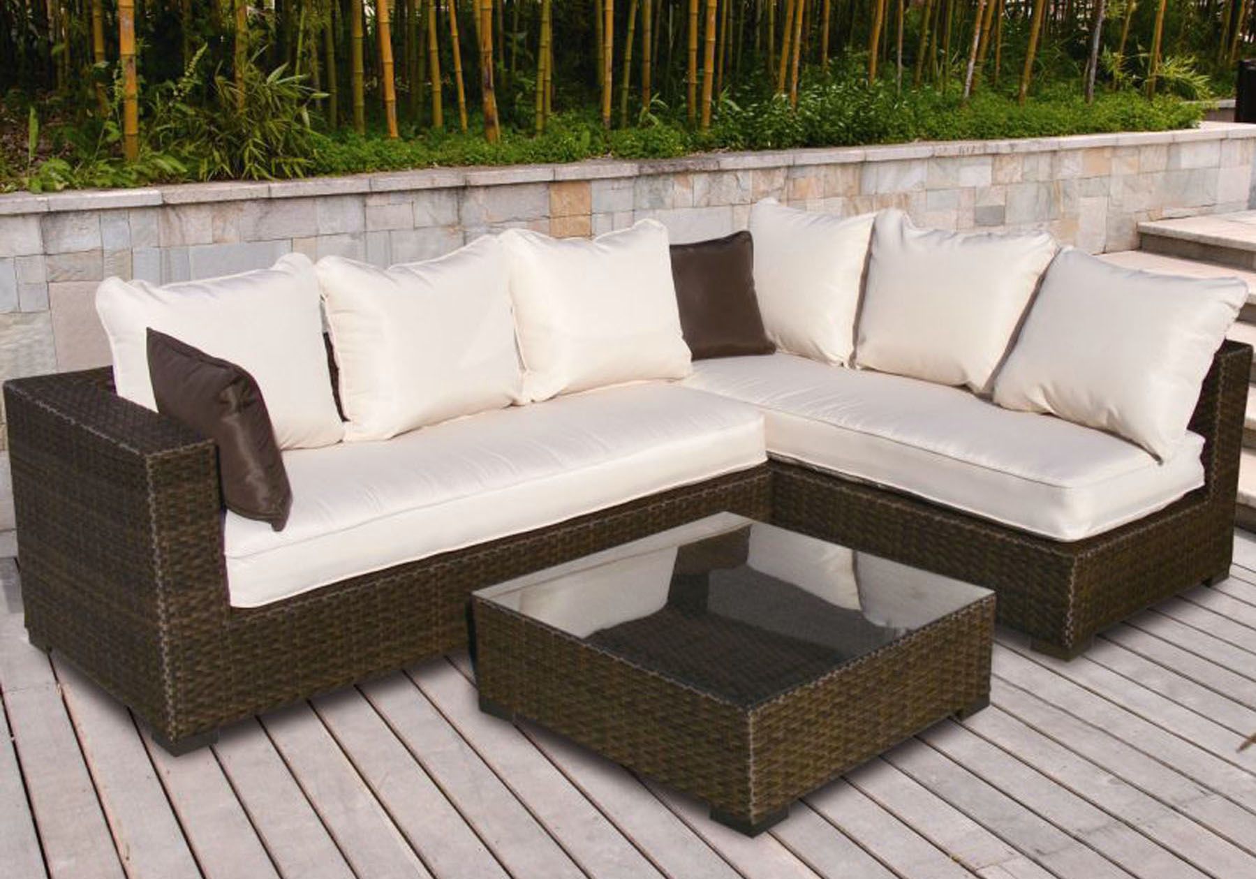 Atlantic Positano 3-Piece Dark Brown Outdoor Sectional