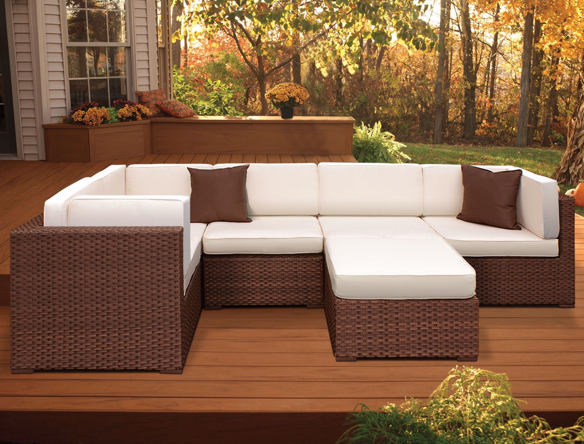 Atlantic Positano 6-Piece Dark Brown Outdoor Sectional