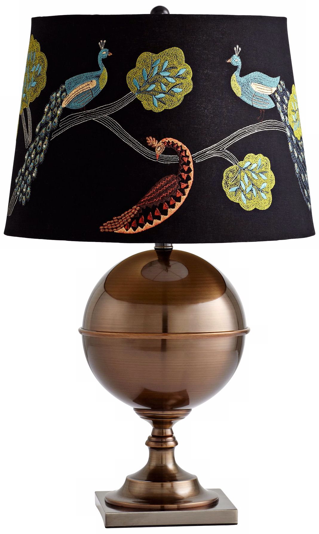 Bronze Vanderbilt Embroidered Shade Table Lamp