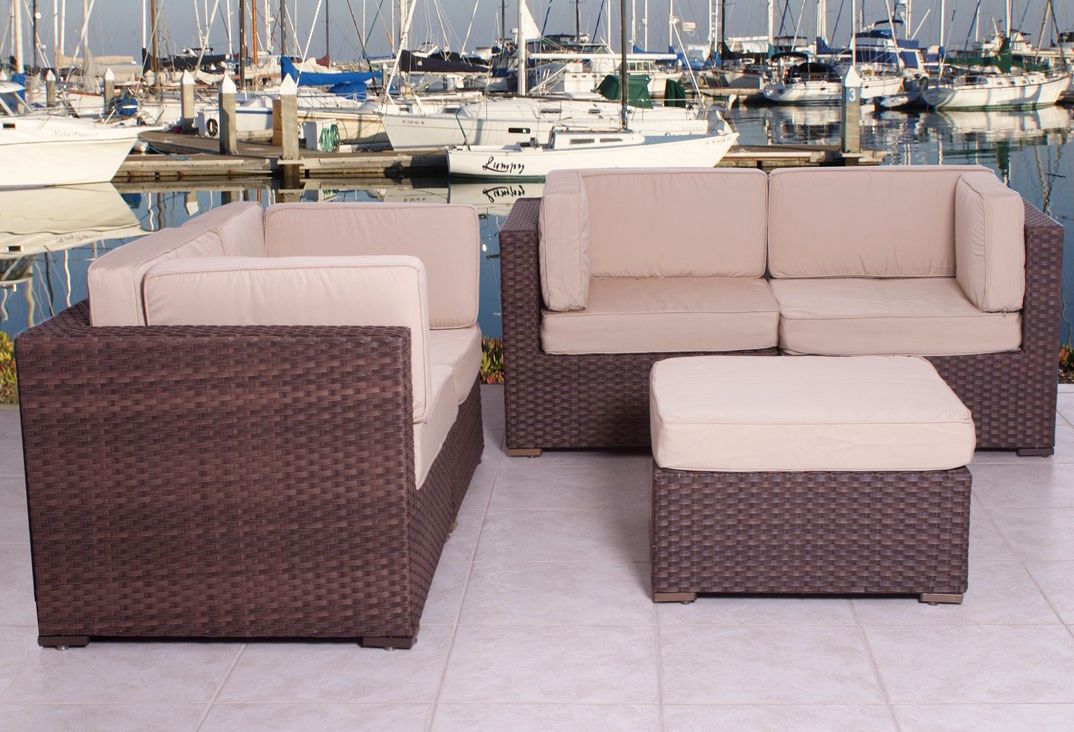 Atlantic Nice Conversation Antique Beige Outdoor Seating Set