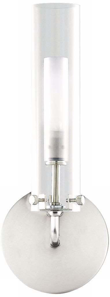 LBL Top Wall II Nickel Clear Glass 12" High Wall Sconce
