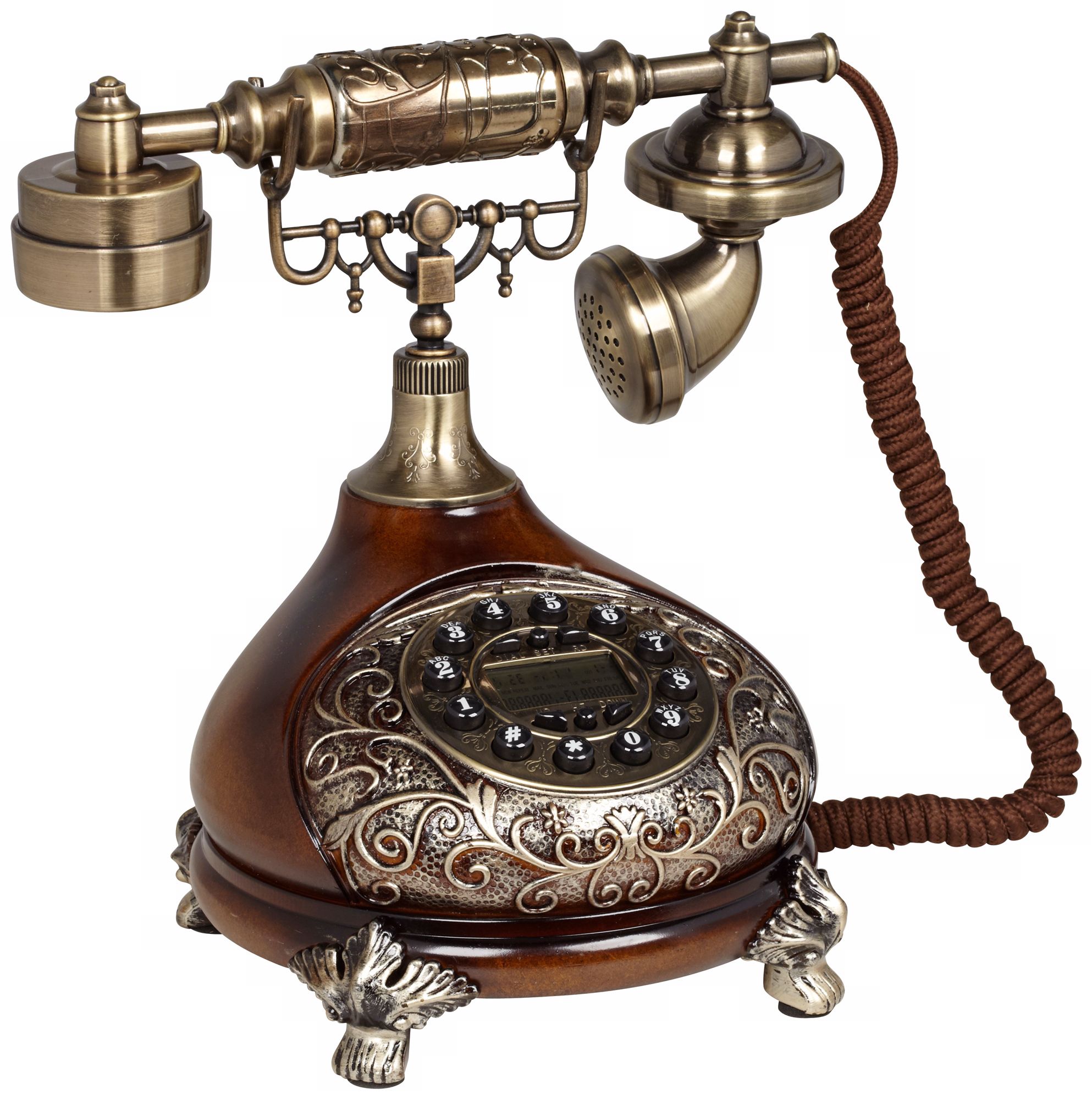 Antique Style Brass Cradle Telephone