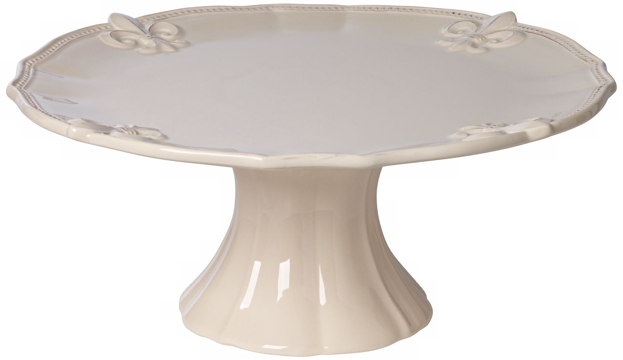 Ivory Fleur-de-Lis Dolomite Cake Stand