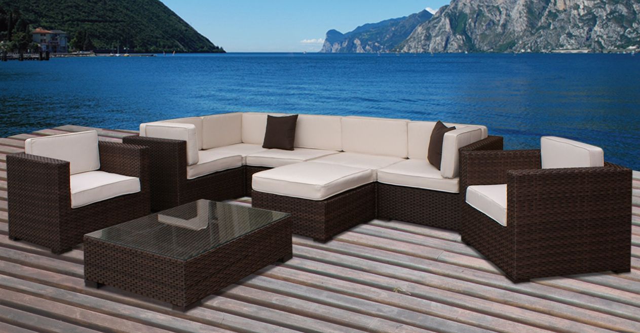 Atlantic Southampton 9-Piece Off-White Outdoor Sectional