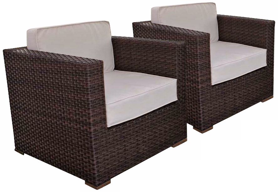 Atlantic Bellagio 2-Piece Off-White Outdoor Armchair