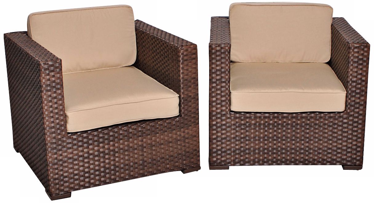 Atlantic Bellagio 2-Piece Antique Beige Outdoor Armchair