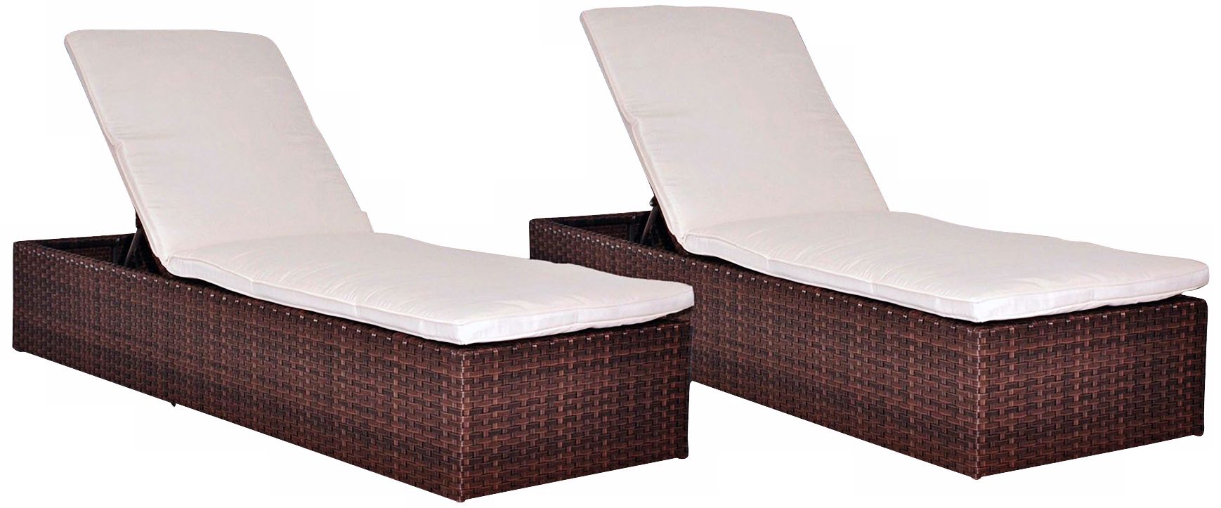 Atlantic Oxford Dark Brown with Off-White Lounger Set