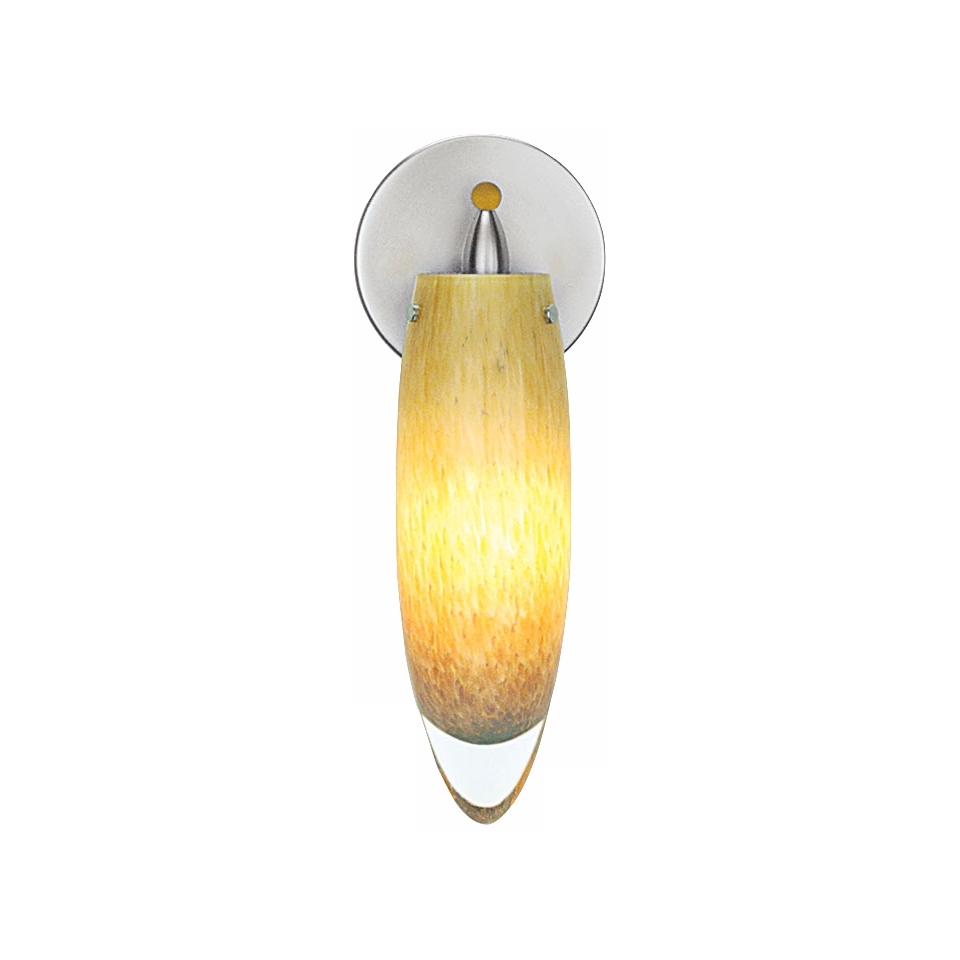 LBL Icicle Nickel Amber Glass 11 1/2" High Wall Sconce   #X6403