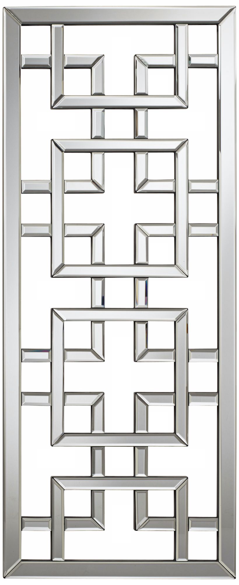 Asian Screen 44" High Rectangular Openwork Wall Mirror