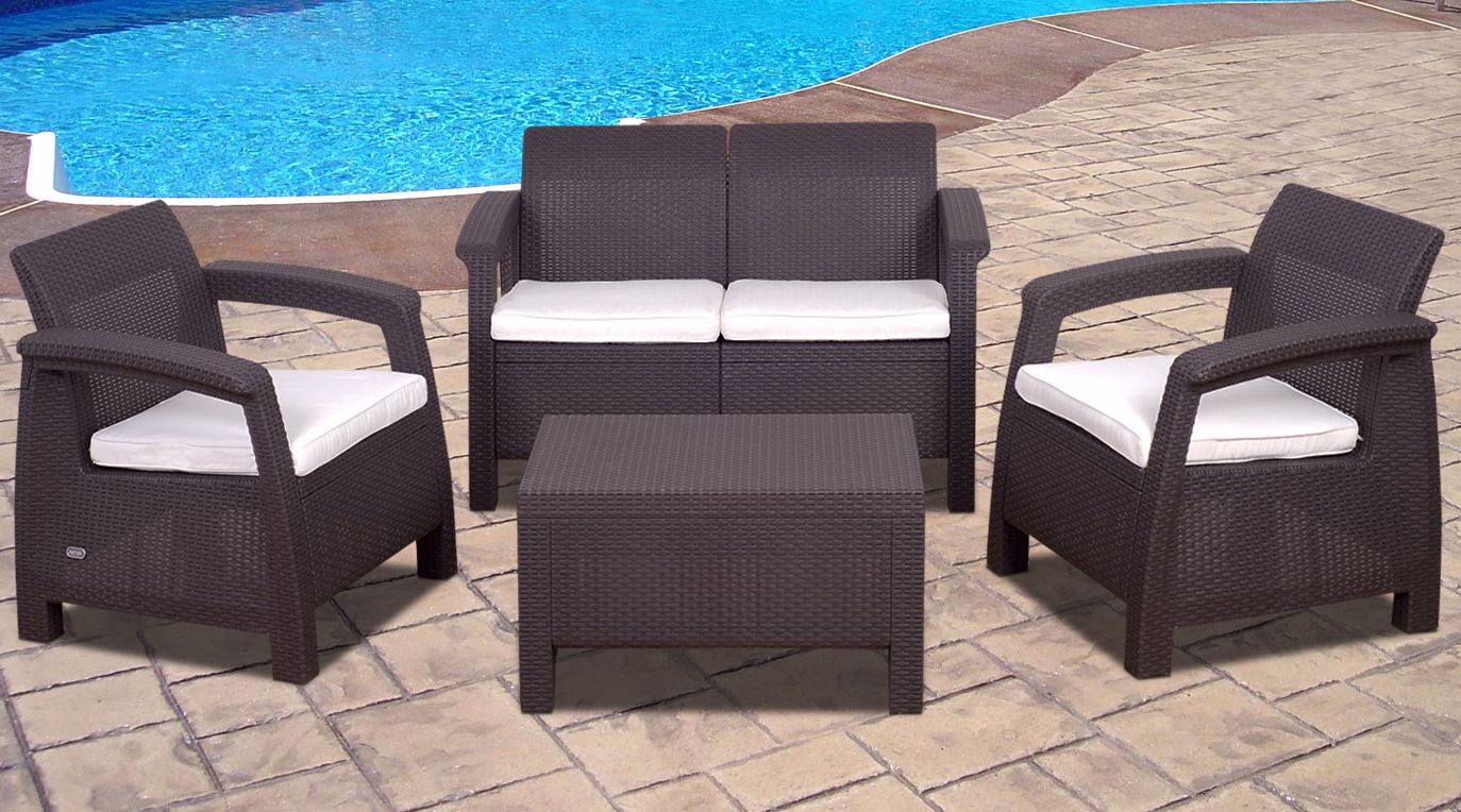 Atlantic Corfu 4-Piece Brown Outdoor Conversation Set