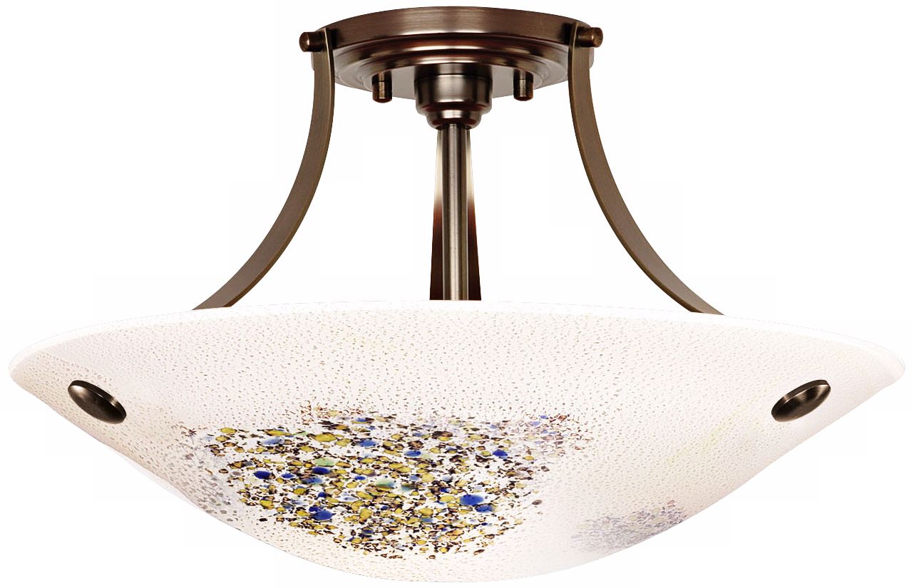 LBL Veneto Bronze Opal Glass 16 1/2" Wide Ceiling Light