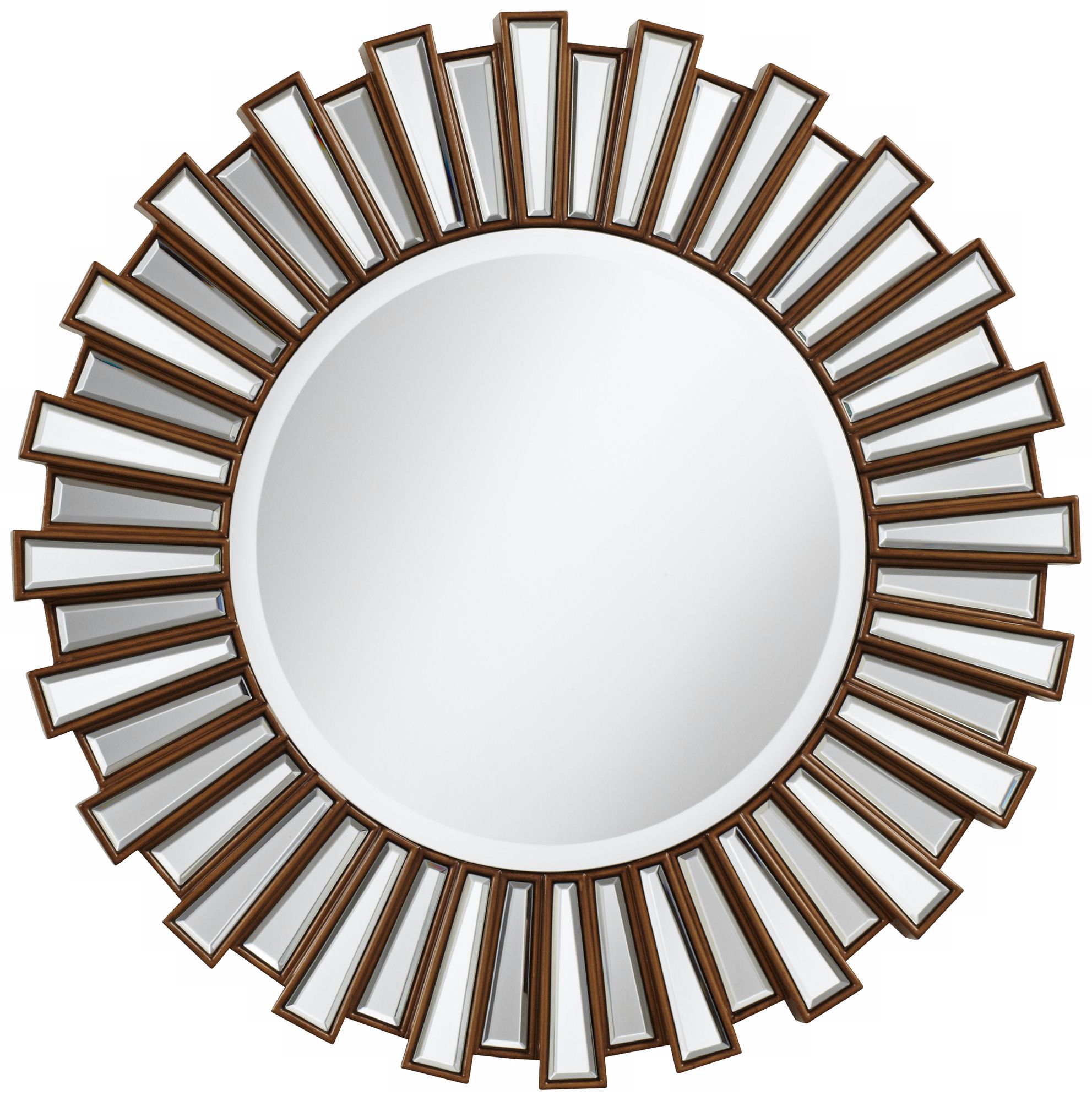Golden Sunburst 30" Round Wall Mirror