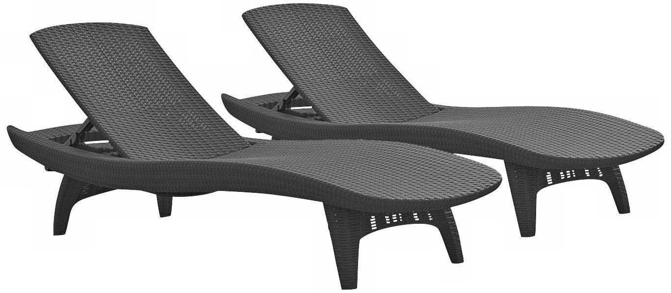 Atlantic Corfu 2-Piece Gray Outdoor Chaise Loungers