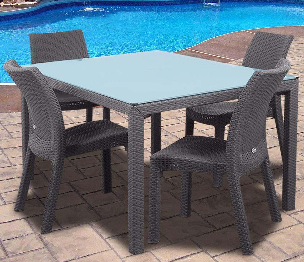 Atlantic Corfu 5-Piece Gray Rectangular Outdoor Dining Set