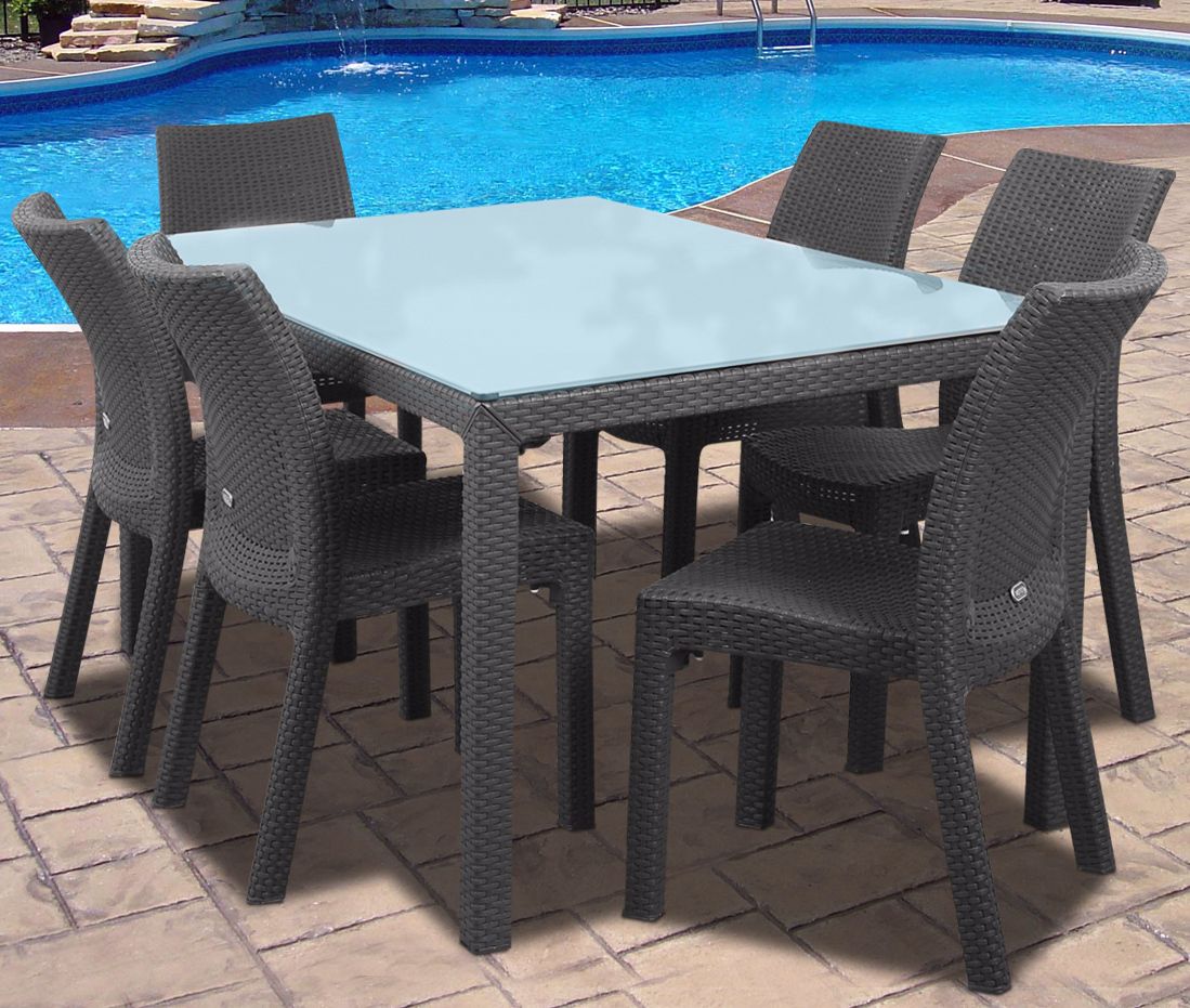 Atlantic Corfu 7-Piece Gray Rectangular Outdoor Dining Set