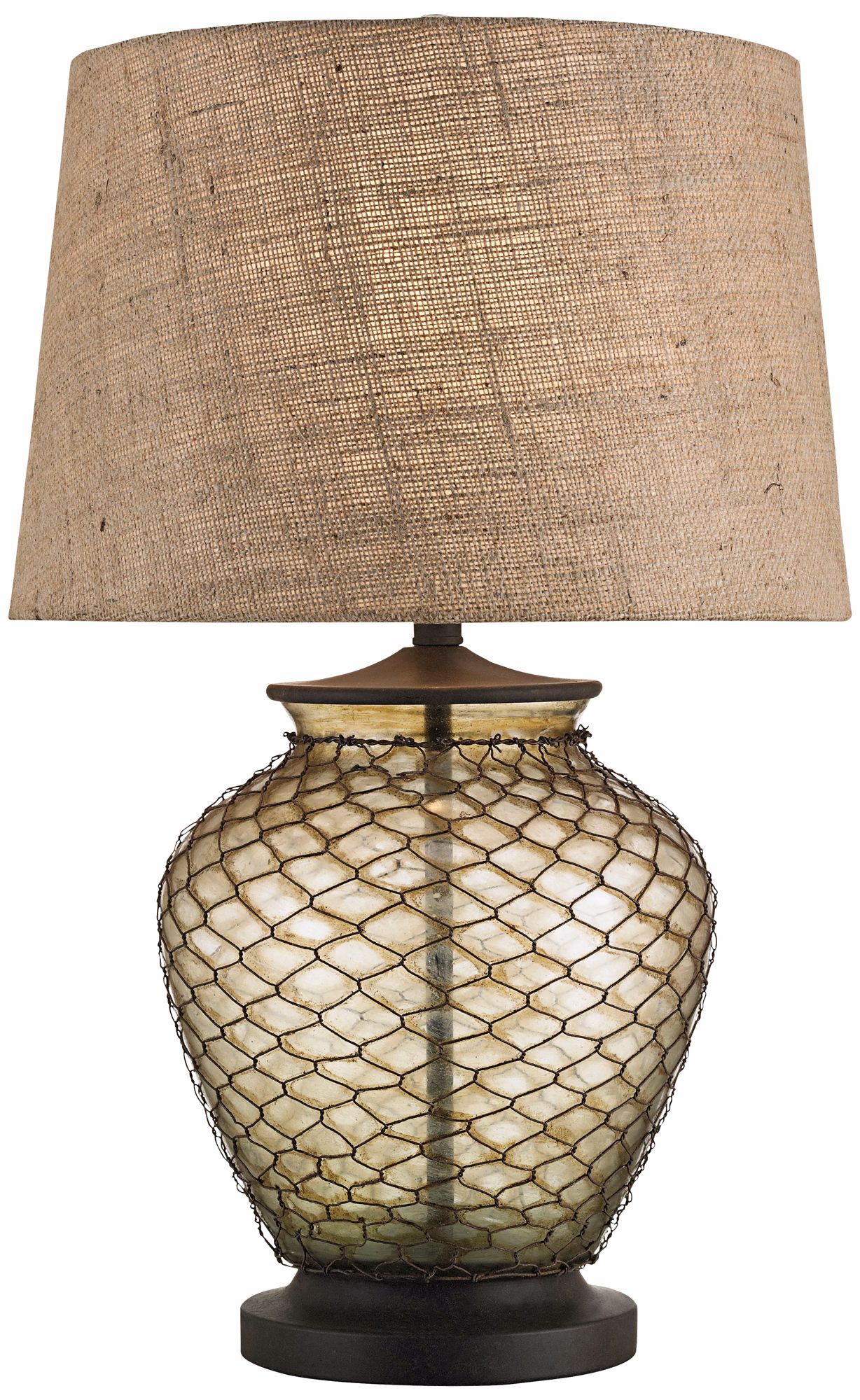 Currey and Company Wire Mesh and Glass Table Lamp