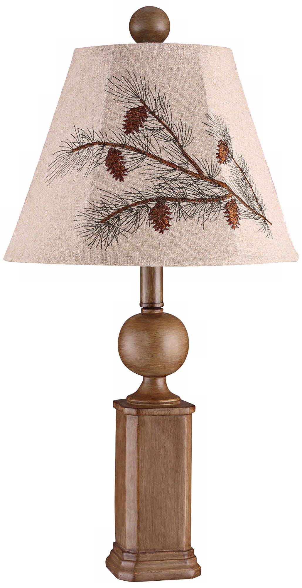 Westport Table Lamp with Pinecone Embroidered Shade