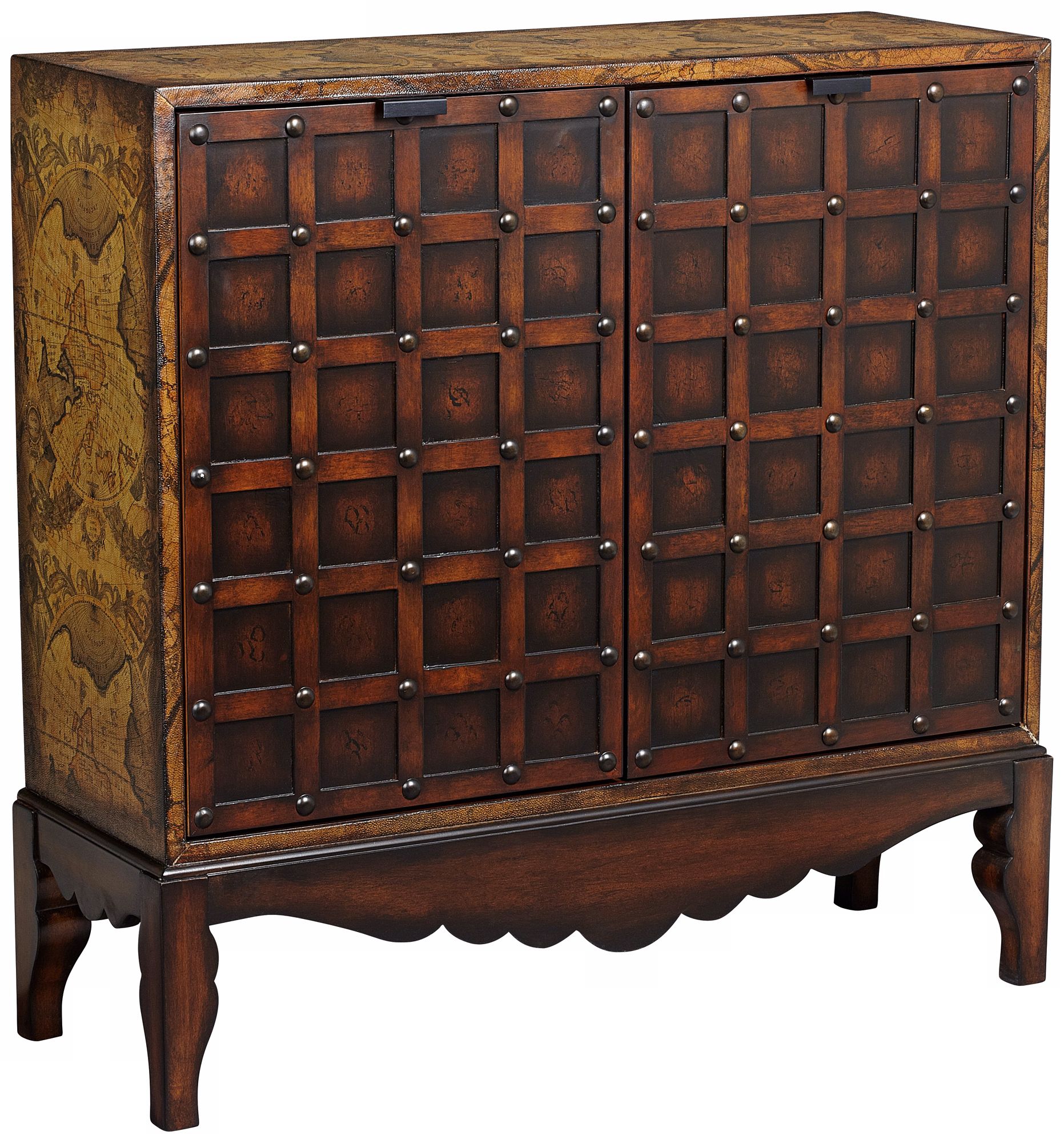 World Map 2-Door Hand-Painted Chest