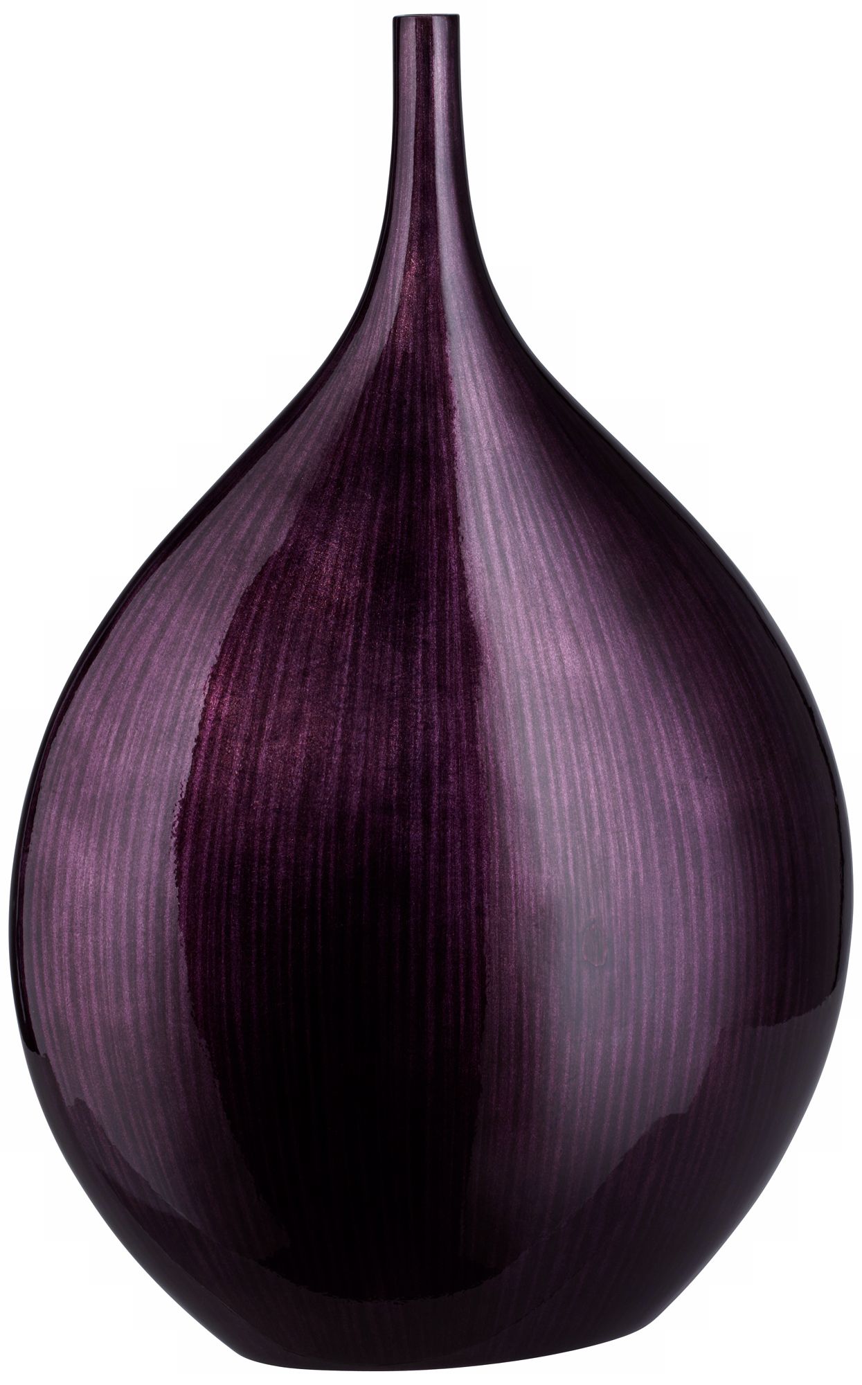 Small Dark Plum Purple Line Bottle Vase