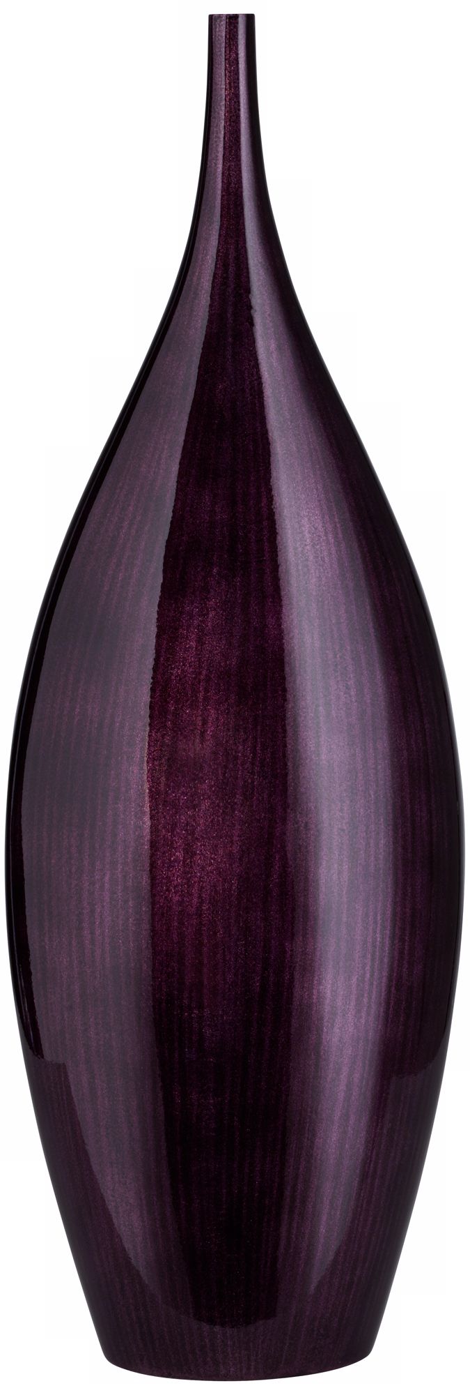Medium Dark Plum Purple Line Bottle Vase