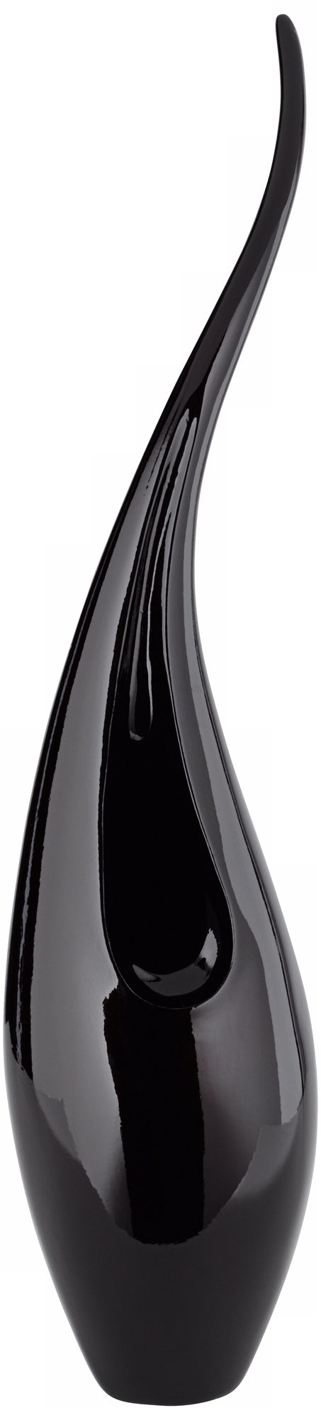 Medium Black Lacquer Flame Vase