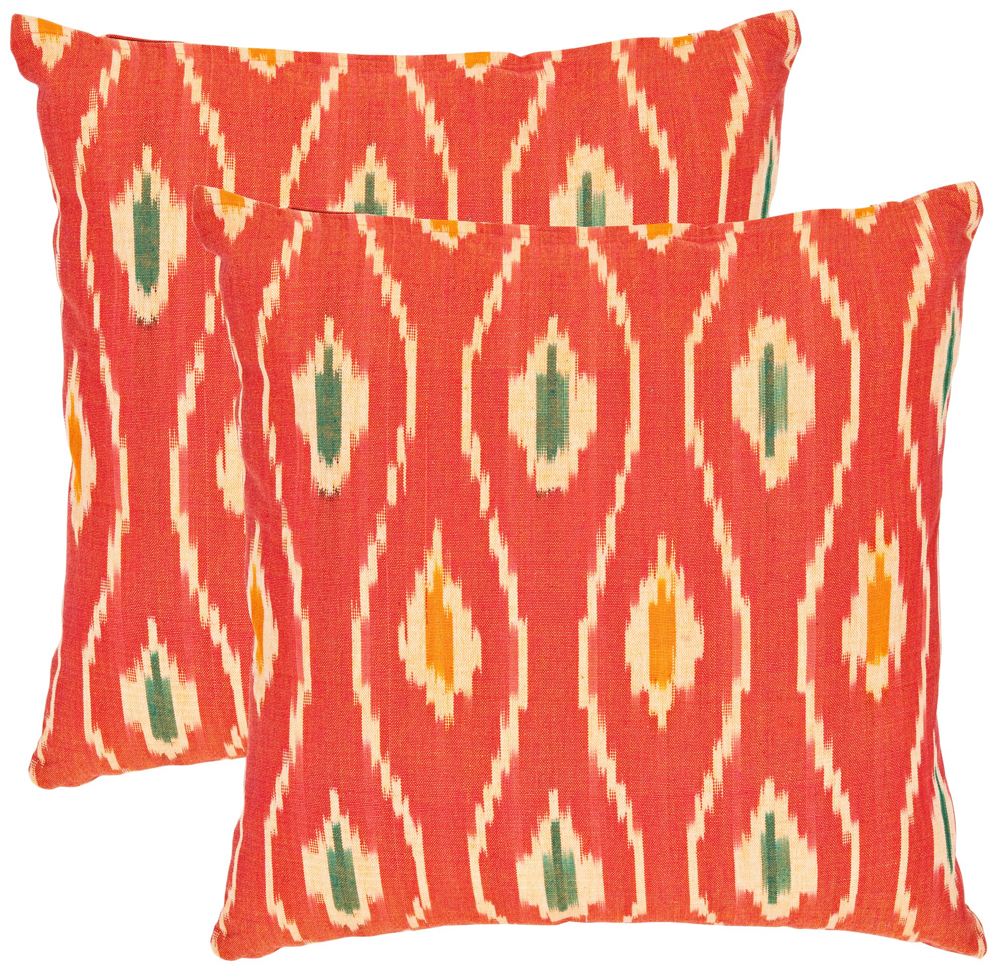 Set of 2 Safavieh Iris Red Ikat Accent Pillows