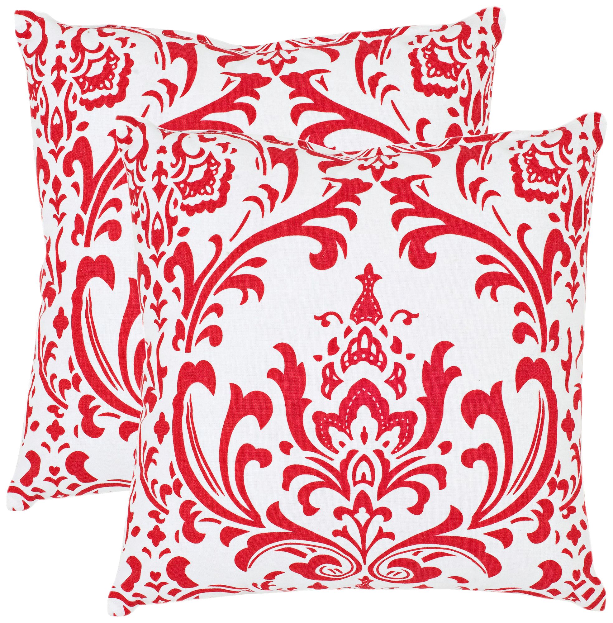Set of 2 Safavieh Isadora Damask Red Throw Pillows