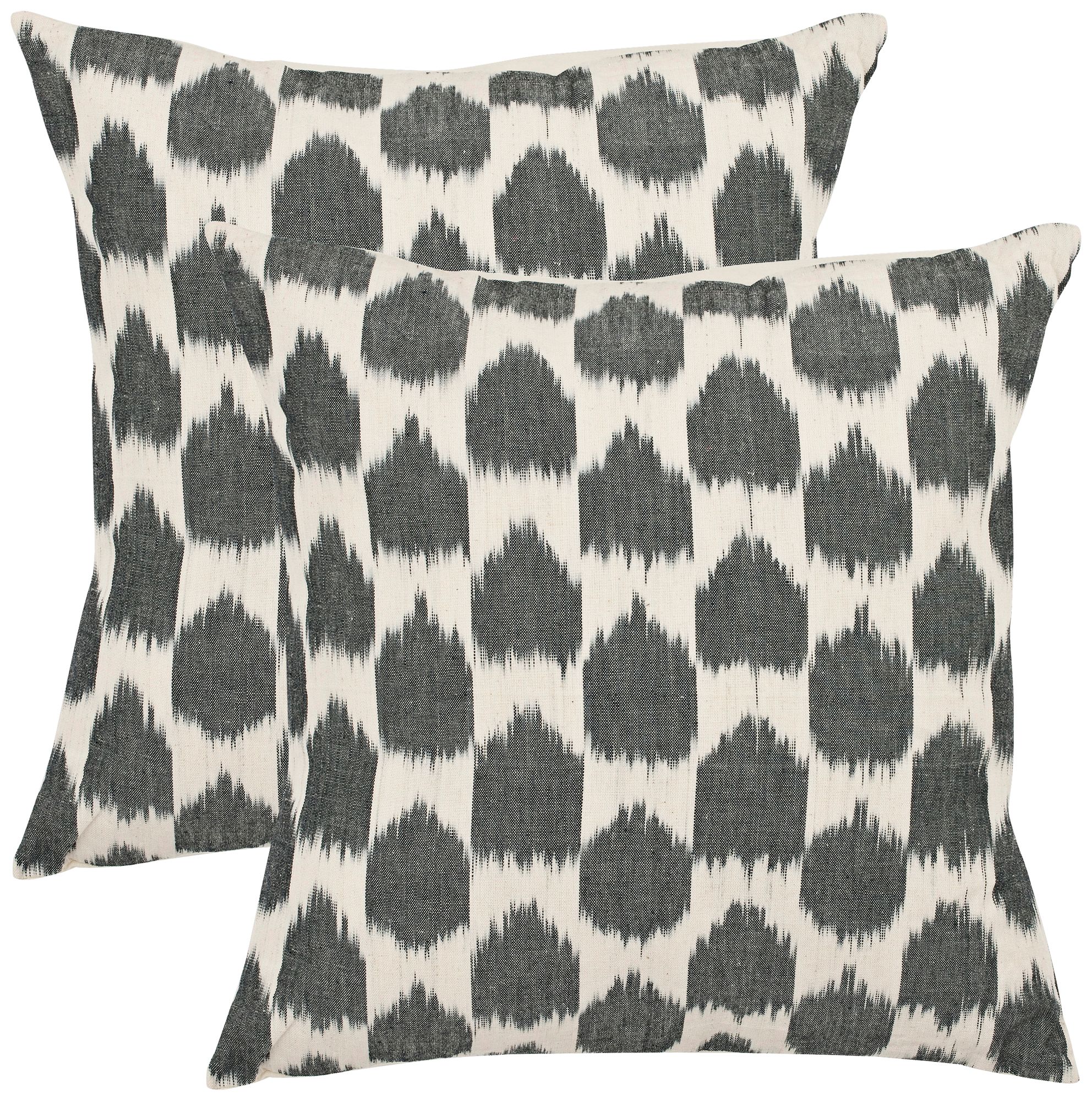 Set of 2 Safavieh Charcoal Polka Dot Throw Pillows