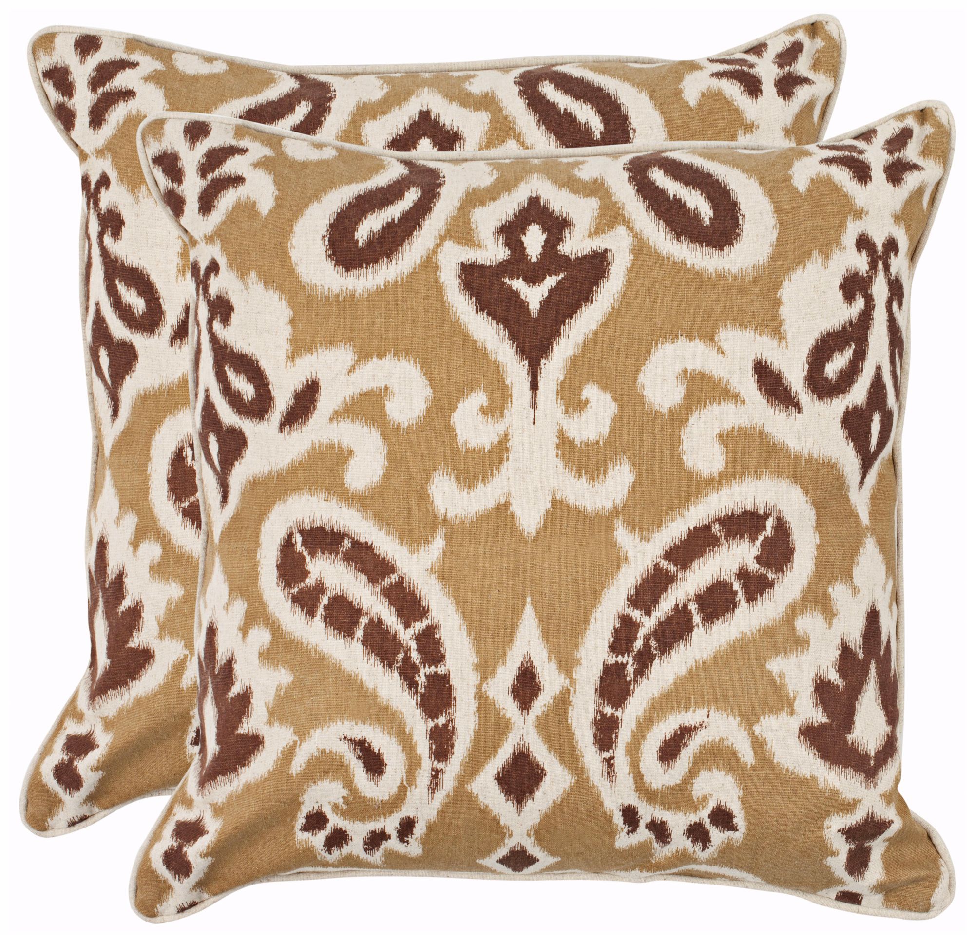 Set of 2 Safavieh Amiri Saffron Dmask Pillows