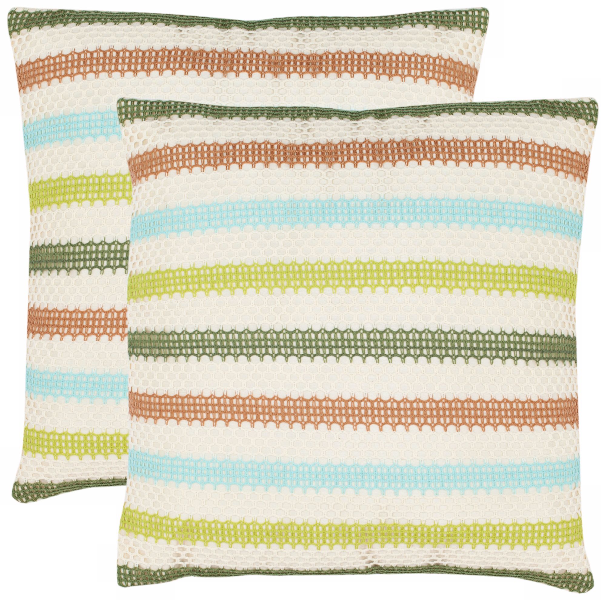 Set of 2 Safavieh Bleeker Blue and Green Accent Pillows
