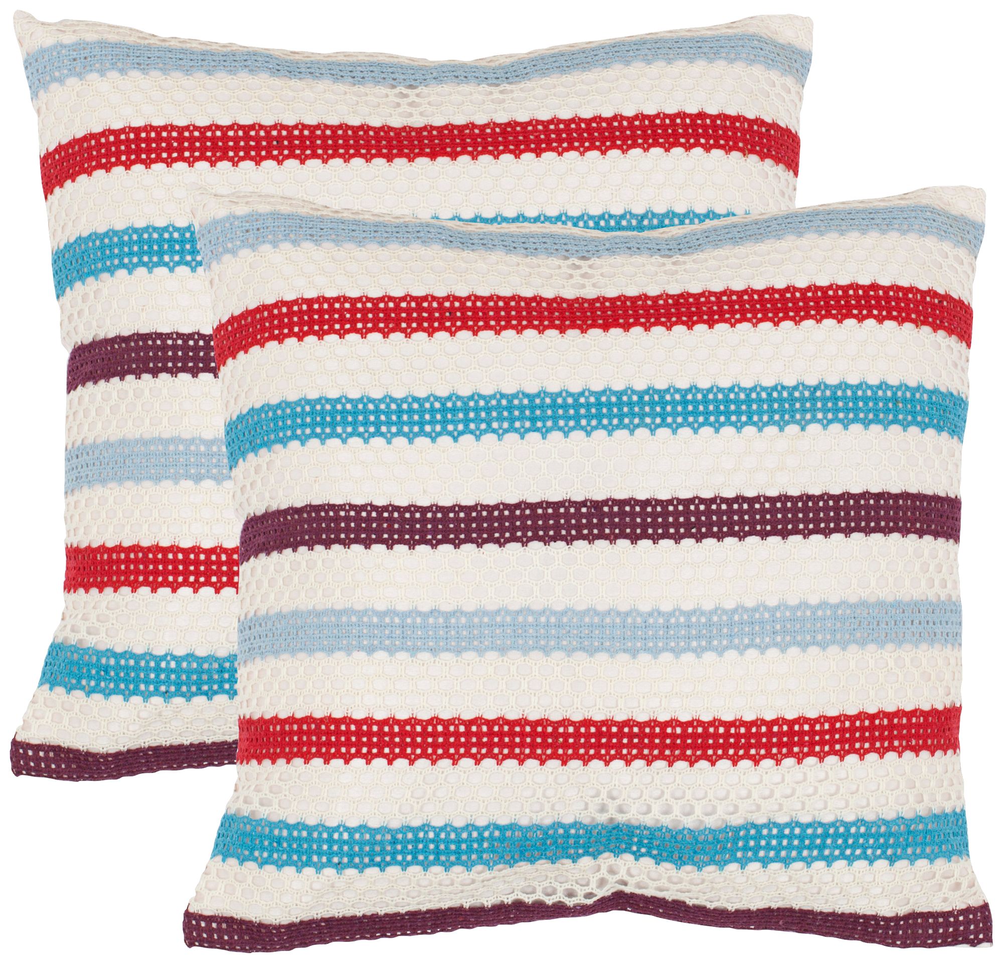 Set of 2 Safavieh Bleeker Red and Blue Accent Pillows
